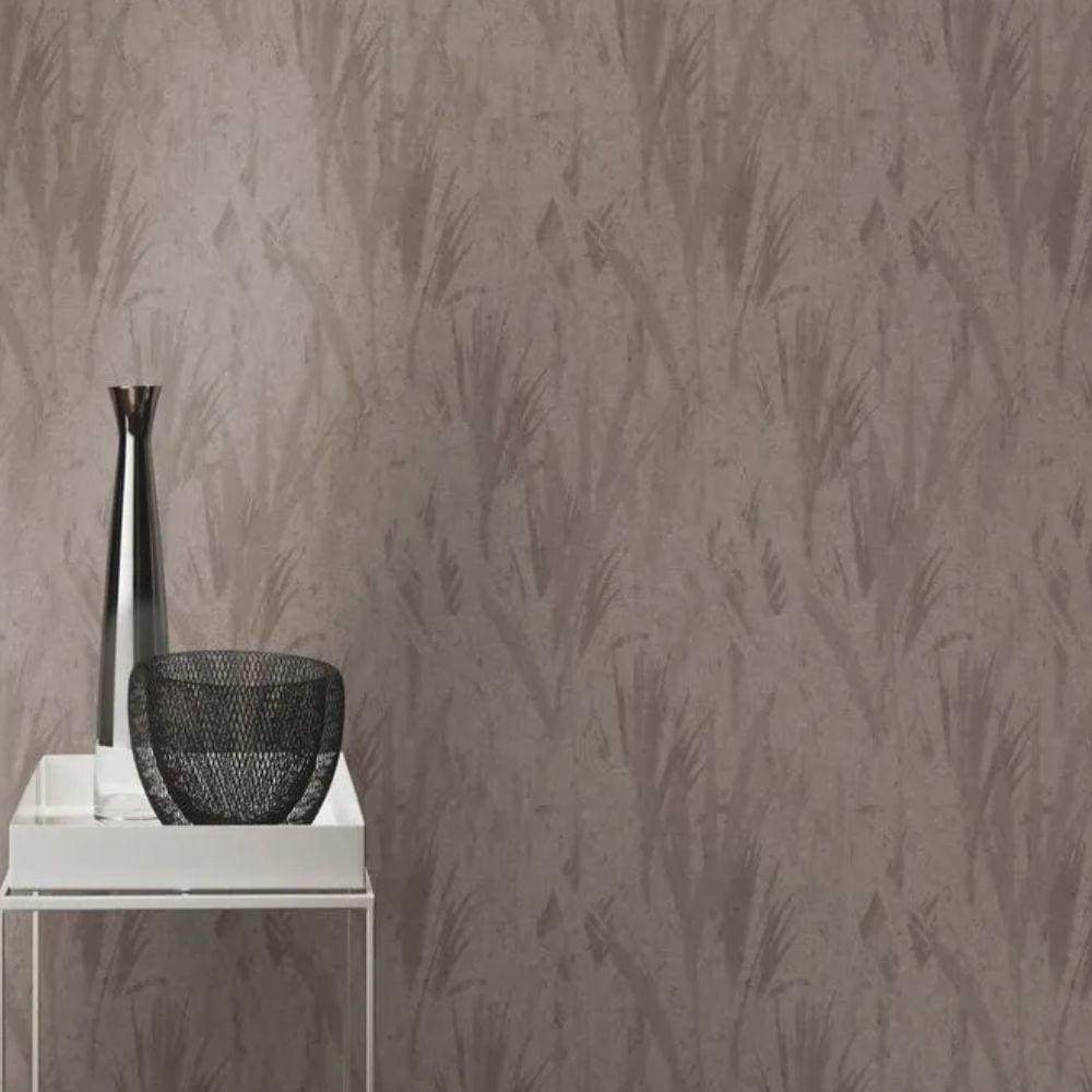 Papel De Parede Concrete Folhagem Cinza 10m X 0.53m