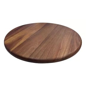 Bandeja Giratória Premium 360º Madeira Acácia Natural 38cm