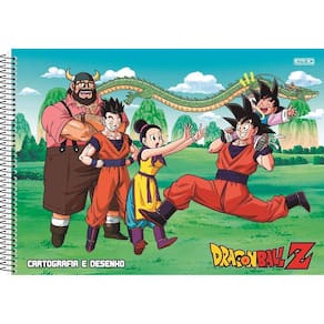 Caderno Desenho e Cartografia Espiral Capa Dura Dragon Ball 60 Folhas - São Domingos