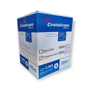 Copo Descartável 200ml Cristalcopo c/25x100 un