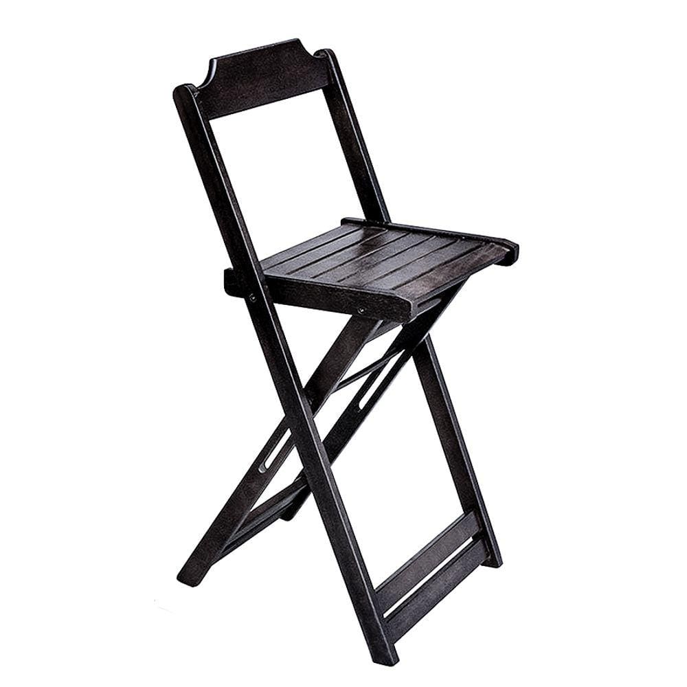 Cadeira Bistro Dobravel de Madeira Premium - Preto