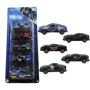 Mini Carrinhos Batman Pull Back Com 5 Unidades Candide