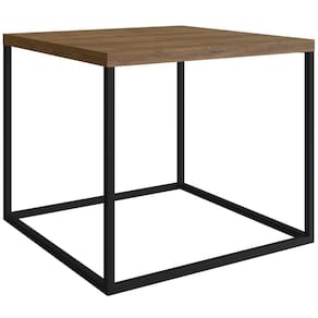 Mesa de Centro Quadrada Cube G Artesano 43 cm (altura) em MDP Vermont Estrutura em Aço Preto
