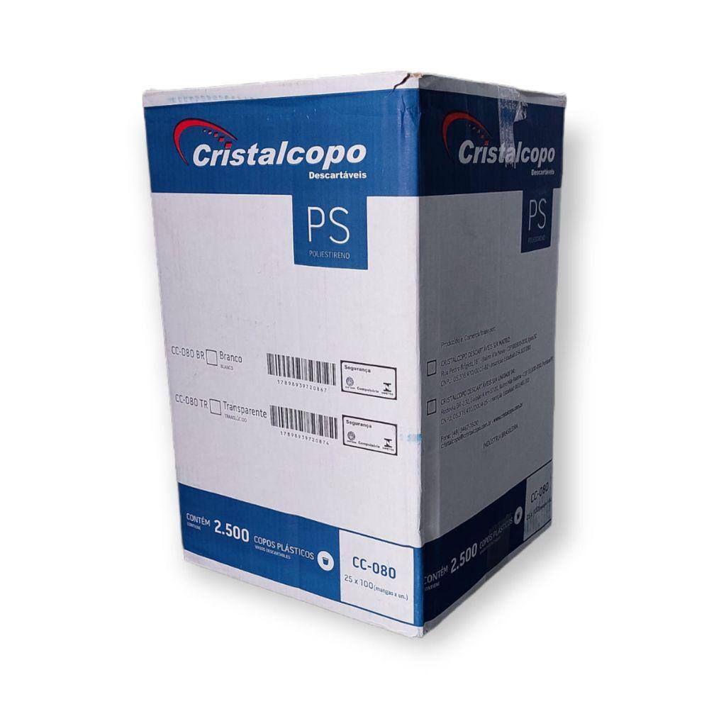 Copo Descartável 80ml Cristalcopo c/25x100 un
