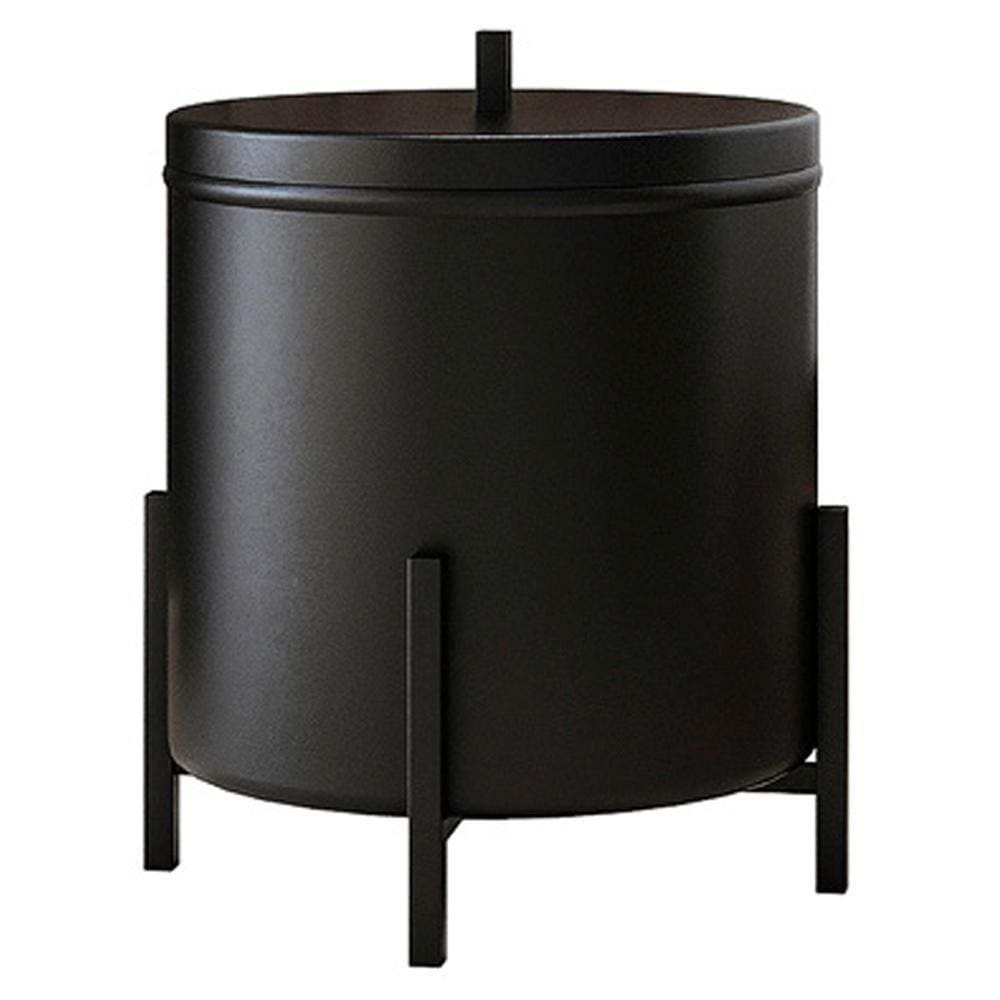 Lixeira 6 L Lovell Aluminio Banheiro Cozinha Lavabo Preto Dhom Preto