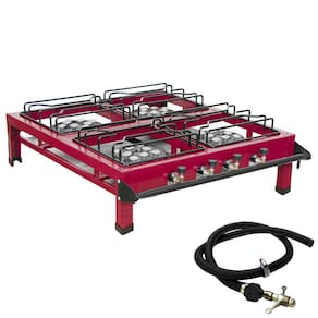 Fogão Industrial Grande 4 Bocas Alta Pressão de Mesa/Bancada ROA
