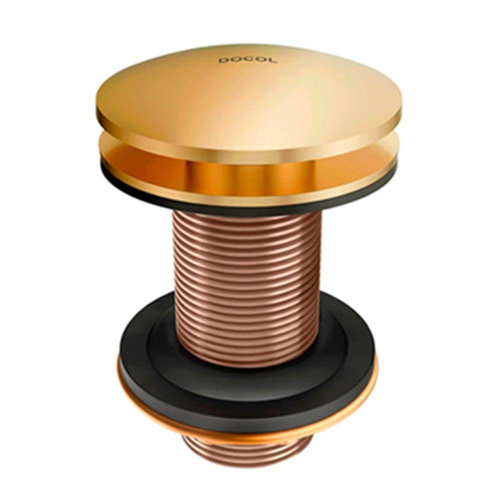 Valvula Saida D`Agua Click-Clack 7/8 Docolchroma Ouro Polido