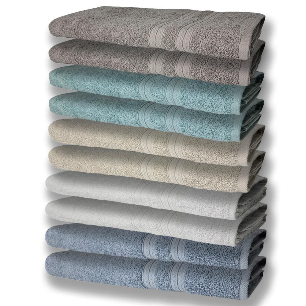 10 Toalhas Grande 2 Azul 2 Branco 2 Bege 2 Verde 2 Cinza