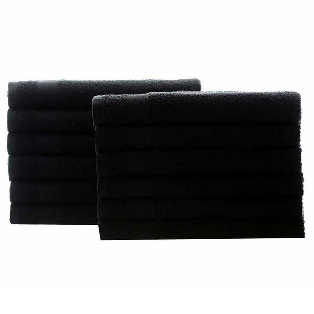 Toalhas Rosto Lmpeter Profissional 48X75Cm Preto 12 Unidades
