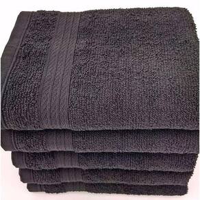 Kit Toalha De Rosto Lm Peter 48Cm X 75Cm Profissional- 06 Unidades Preto