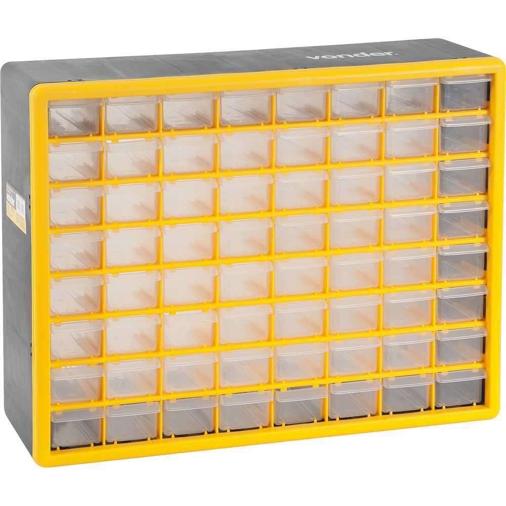 Organizador Plástico Multiuso Vonder OPV310 64 Bandejas 50x16x40Cm