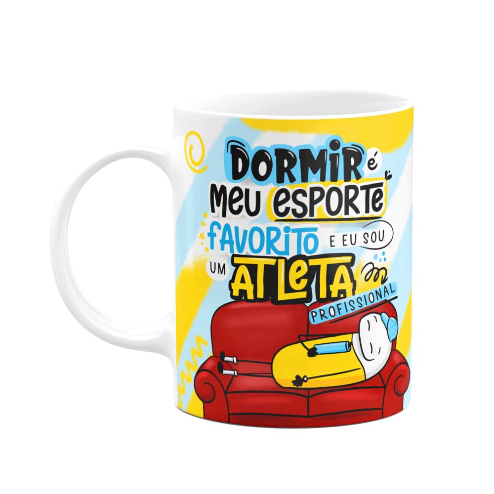 Caneca Divertida Flork Boy - Dormir é meu esporte favorito!