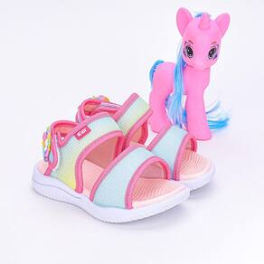 Sandália Papete Infantil Kidy Ultra Leve Rosa Unicórnio