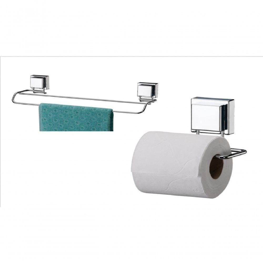 Kit Banheiro Inox Ventosa 2 Peças Future