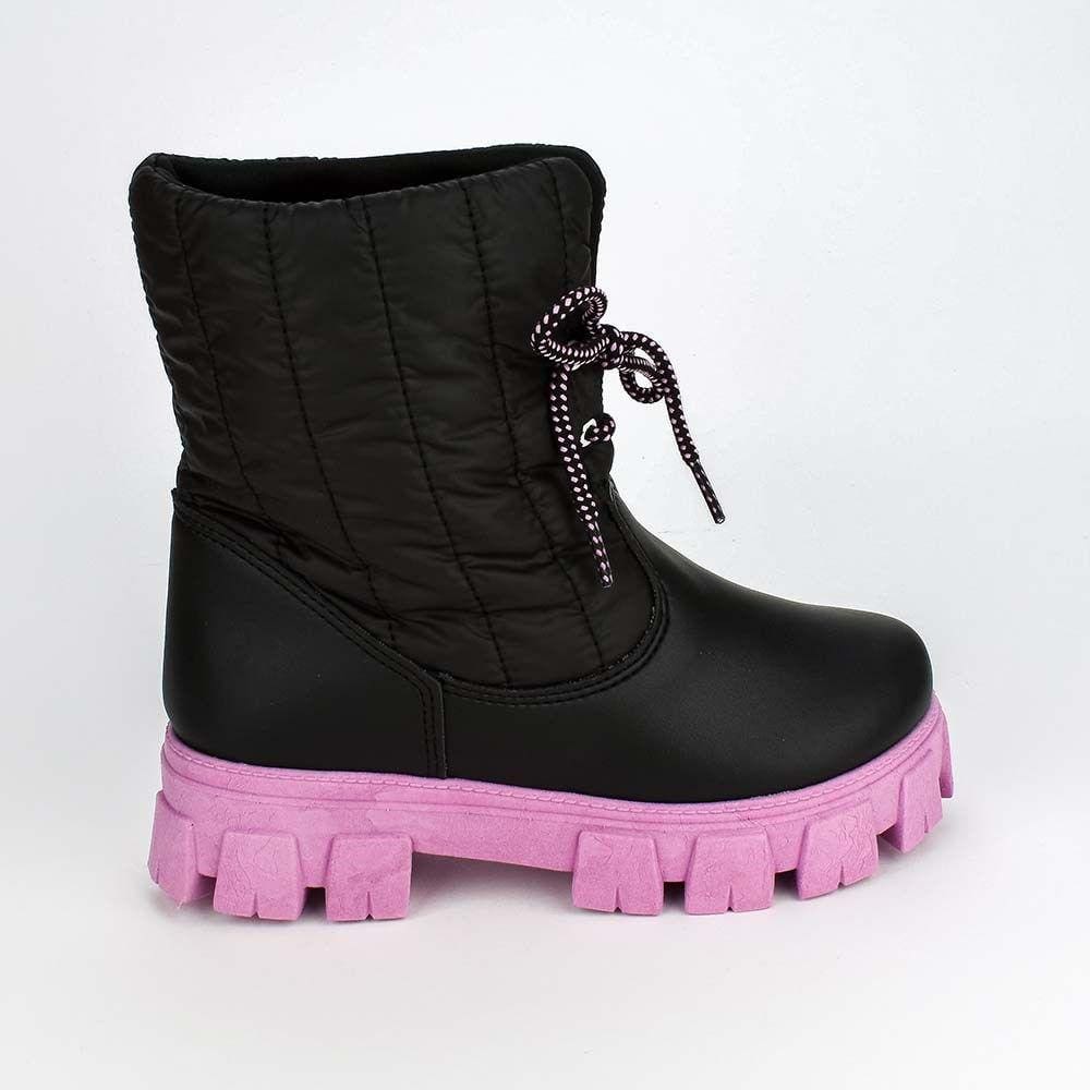Coturno Infantil Feminino Kidy Trendy Comfy Preto Sola Lilás
