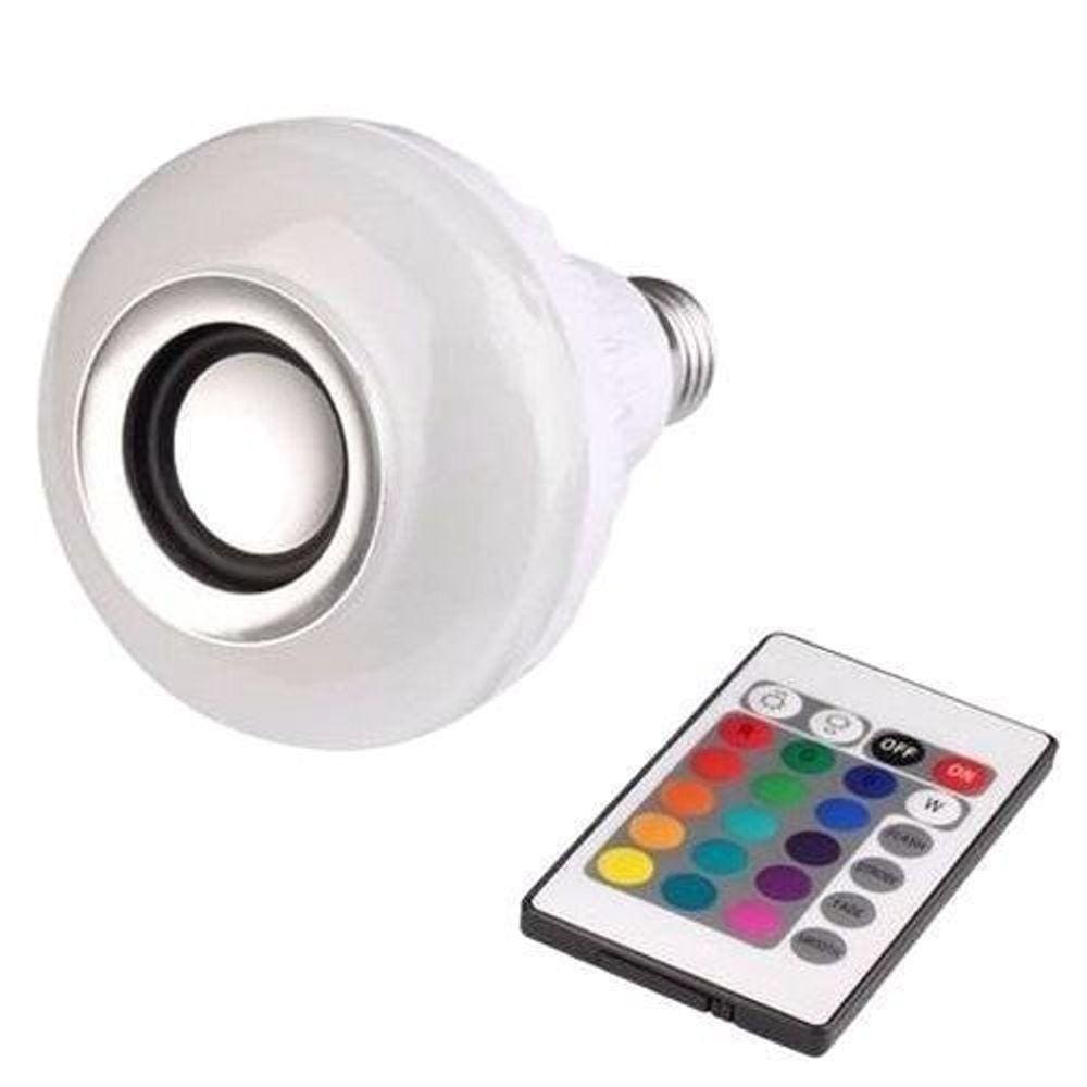 Lampada Musical De Led Bulbo Bluetooth Rgb + Controle Remoto