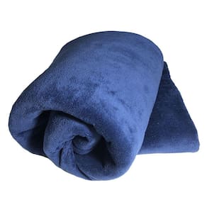 Cobertor Blush Casal Mantinha Felpuda 1 Peça - Azul Marinho