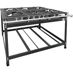 Fogao 6 Bocas Duplo Centro 40X40 Baixa Pressao Luxo Mr Fogoes 600203