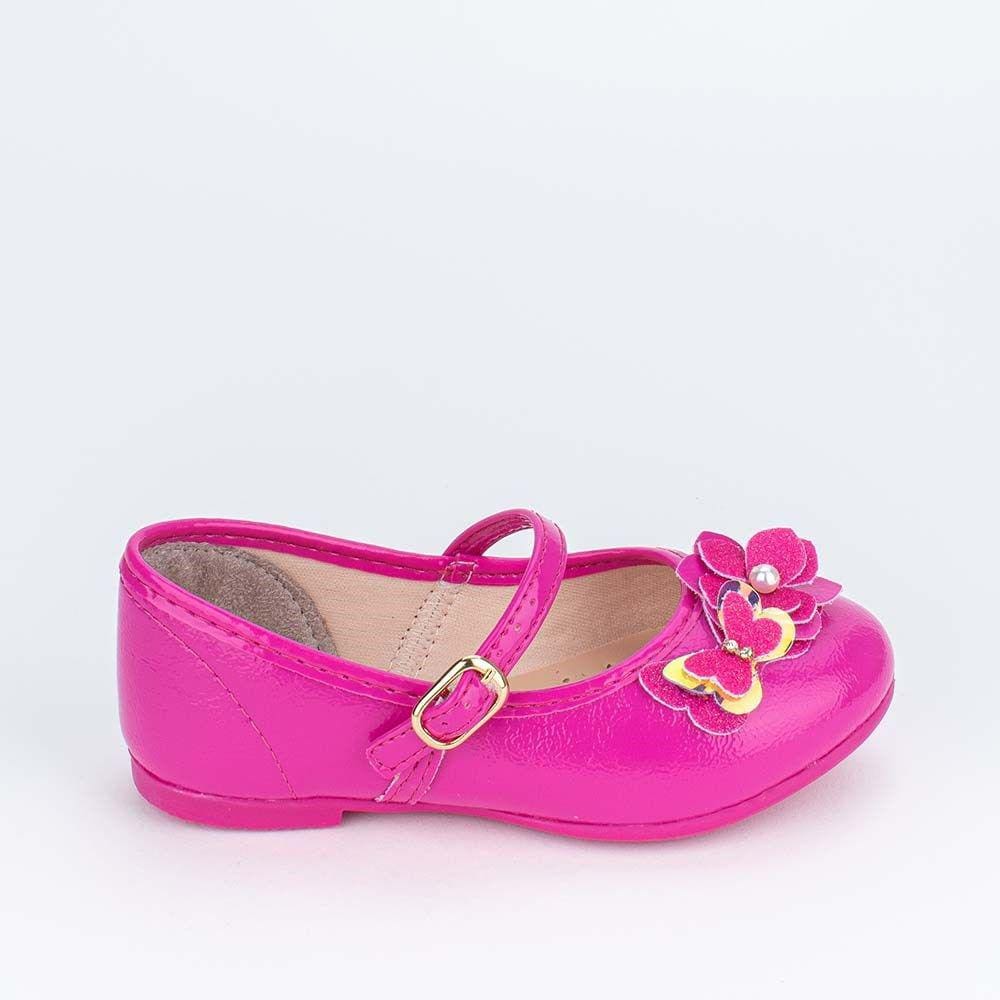 Sapatilha Infantil Bailarina Kidy Flores Borboleta Pink