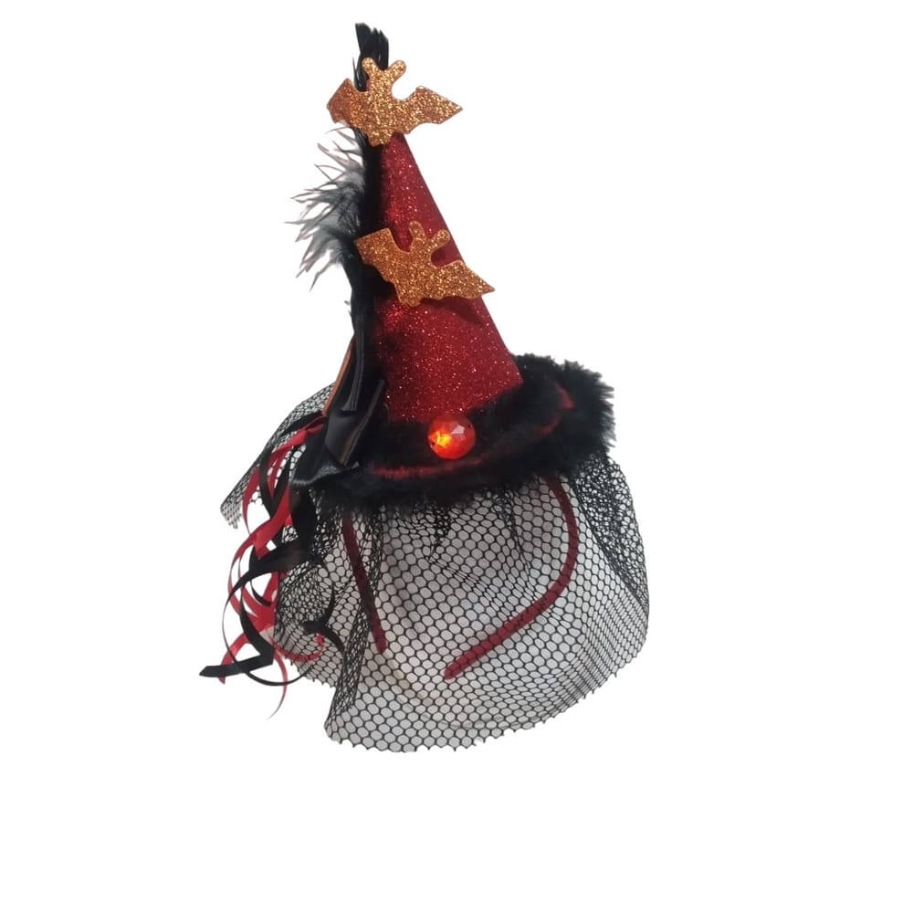 Tiara Halloween Chapéu de Bruxa 3D Piffer 11x26cm 1und