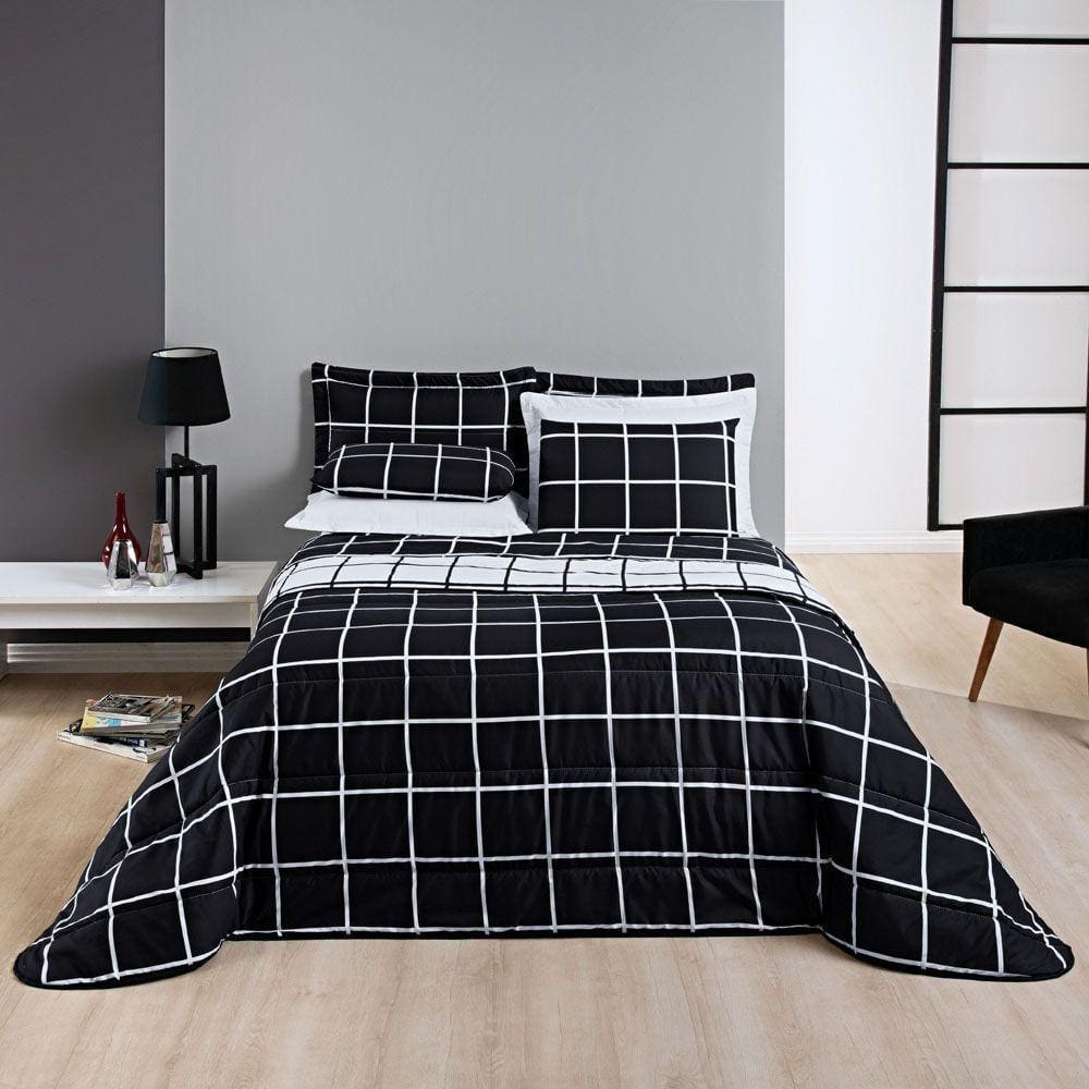 Kit Cobre Leito Queen 200 Fios 3 Peças Preto