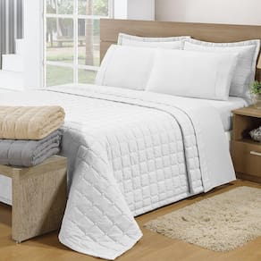 Cobre Leito Queen Soft 3 Peças Branco