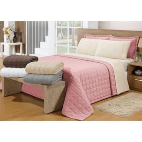 Cobre Leito Casal Soft Rosé Valle Enxovais 2 Peças