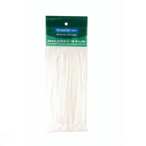 Abraçadeira De Nylon 200x4,8x1,5 Mm Tramontina Branca Tramontina
