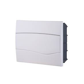 Quadro De Distribuição De Embutir 12 Din Ou 8 Nema Tramontina Com Porta Branca Tramontina