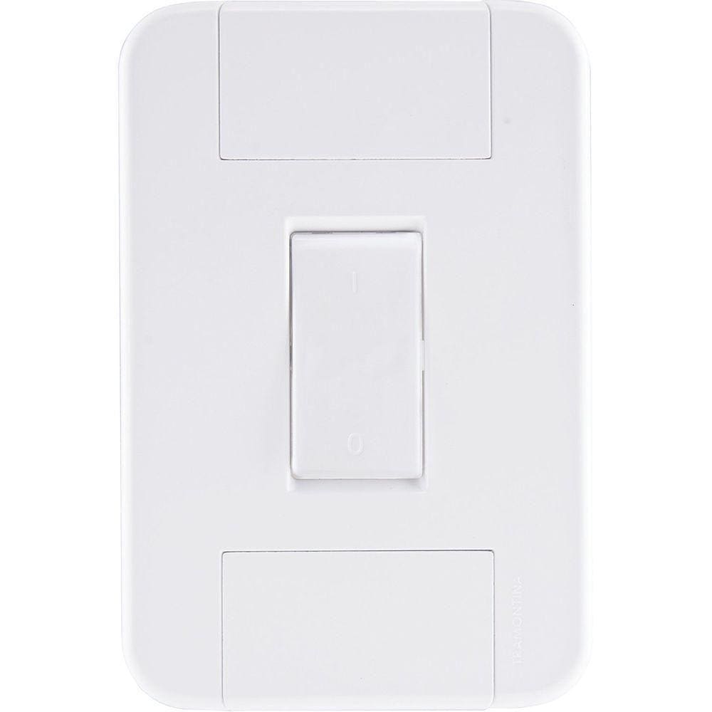 Conjunto 4x2 Com 1 Interruptor Bipolar Simples 10 A 250 V Tramontina Tablet Branco Tramontina