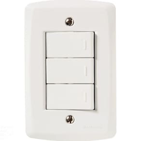 Conjunto 4x2 Com 3 Interruptores Simples 10 A 250 V Tramontina Lux2 Branco Tramontina