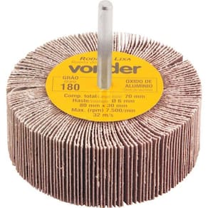 Roda De Lixa 80X30Mm Com Haste G180 - Vonder