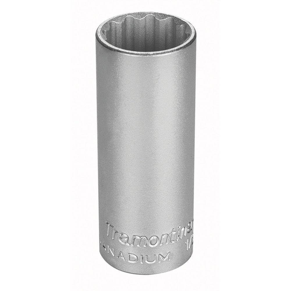 Soquete Estriado Longo Em Aço Cromo Vanádio 22 Mm - Encaixe 1/2" Tramontina Pro Tramontina