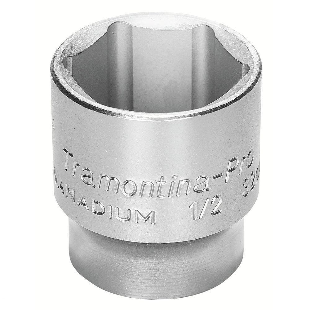 Soquete Sextavado Em Aço Cromo Vanádio 8 Mm - Encaixe 1/2" Tramontina Pro Tramontina