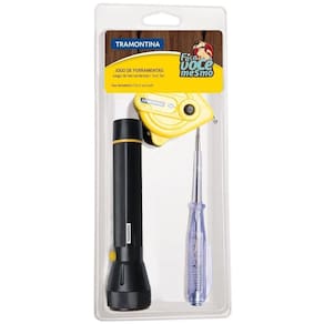 Kit De Ferramentas Tramontina Com Trena Chave Teste E Lanterna Para Uso Doméstico 3 Peças Tramontina