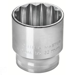 Soquete Estriado 24 Mm Encaixe 1/2" Em Aço Cromo Vanádio Com Acabamento Cromado