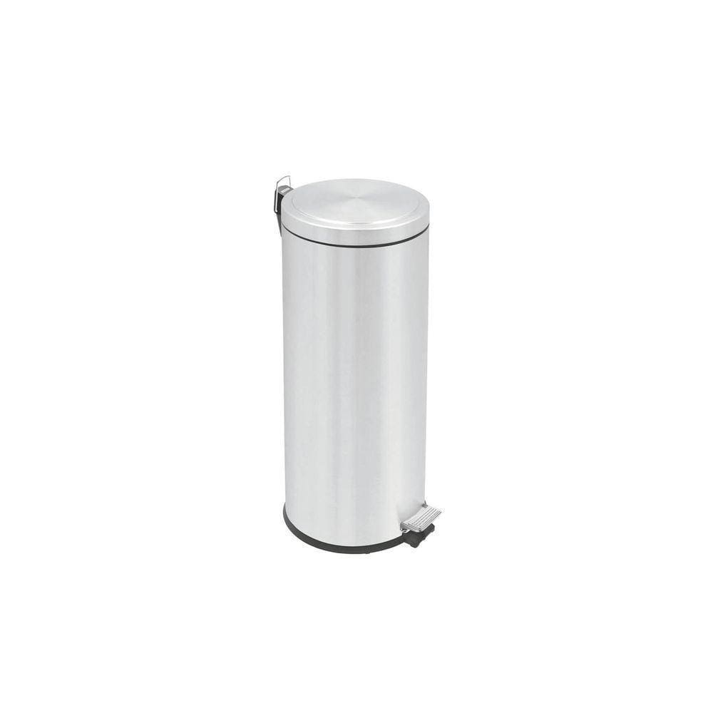 Lixeira Inox Com Pedal Brasil Plus Com Acabamento Scotch Brite E Balde Interno Removível