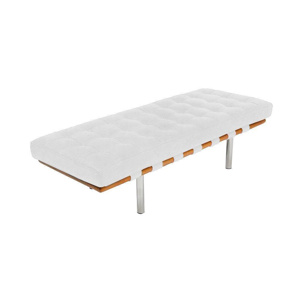 Banco Capri Barcelona 1,50M Couro Natural Branco Cor Branco