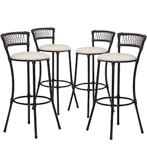 Kit Com 4 Banquetas Alta Forts Gelo Floral, Fibra Uv Bancada, área Goumert, Bar, Piscina, Balcão