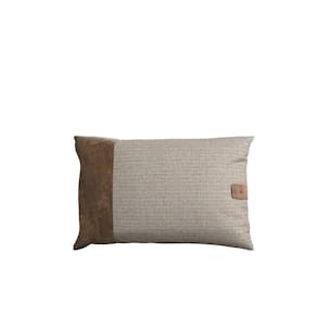 Almofada 55x35cm em Linho Leme Alves Pereira Cinza/Marrom
