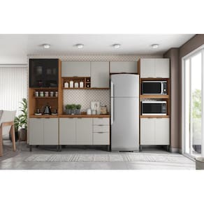 Cozinha Completa Firenze 5 Peças 14 Portas 2 Gavetas Amendola/Nude Prime Tx