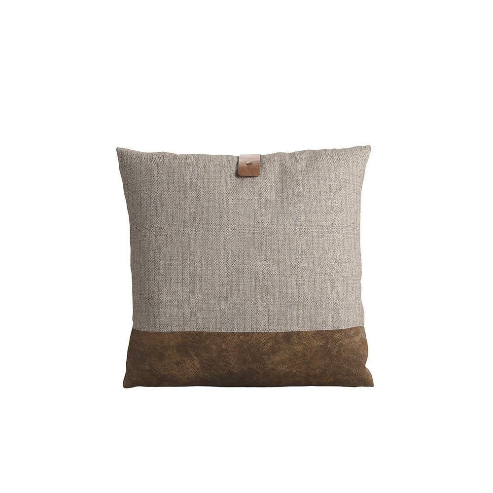 Almofada 50x50cm em Linho Leme Alves Pereira Cinza/Marrom