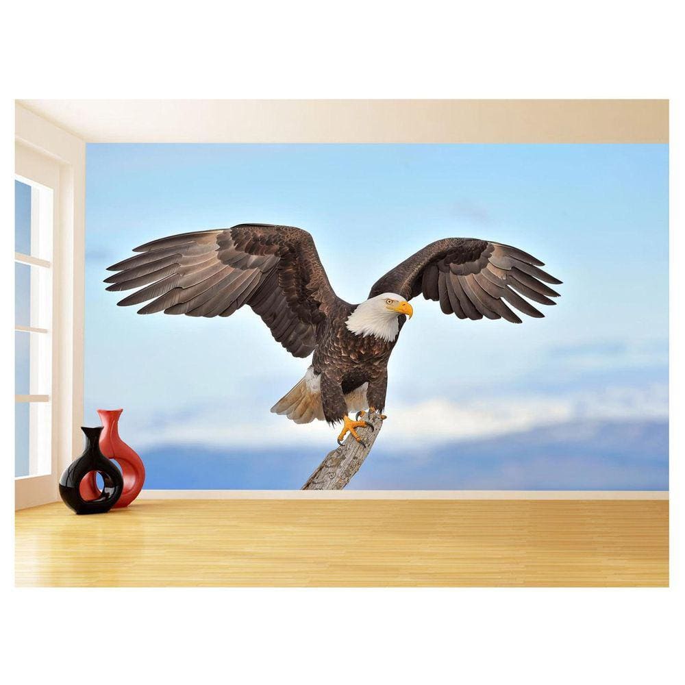 Papel De Parede 3D Animais Ave Aguia Voando Céu 3,5M Anm289