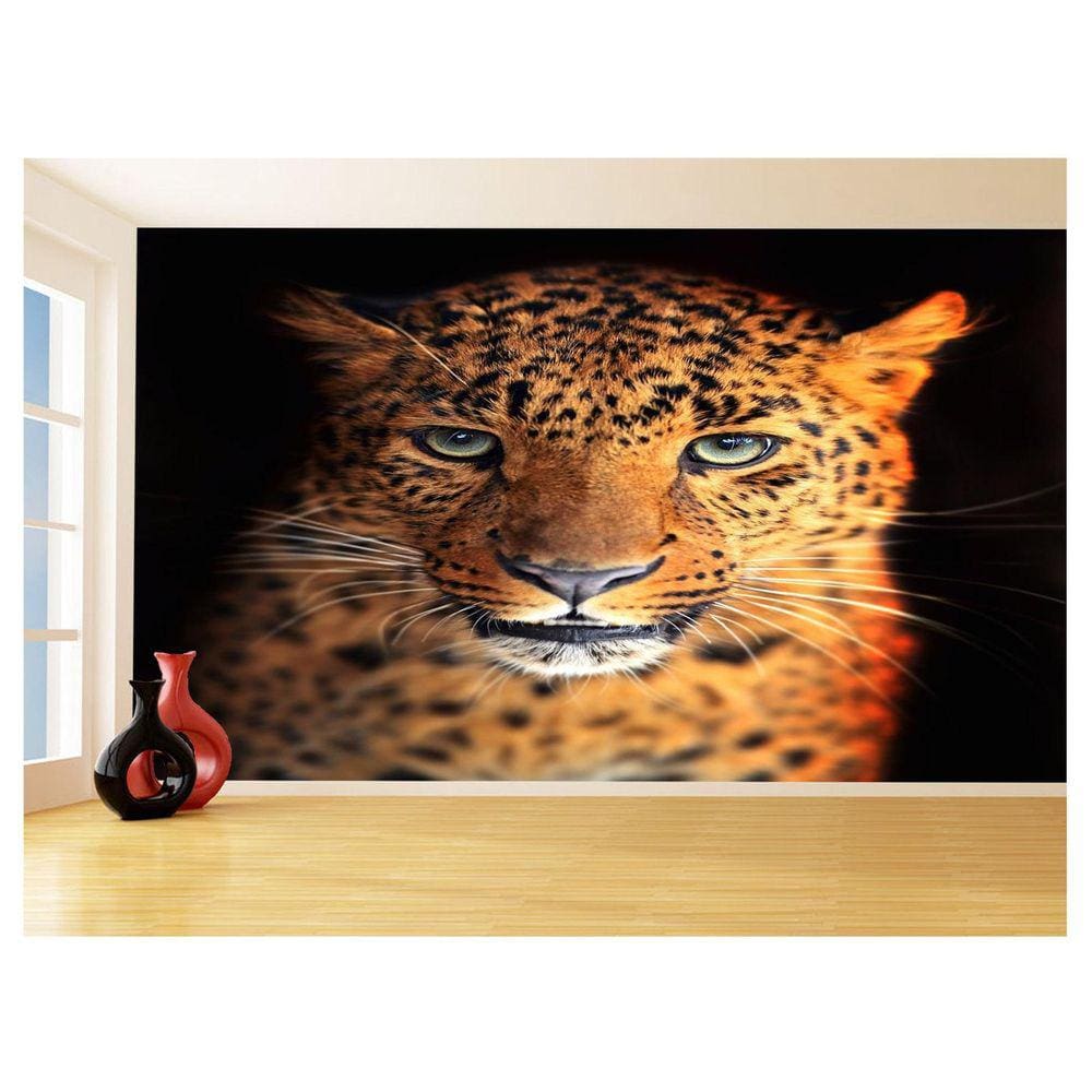 Papel De Parede 3D Animais Onça Pintada Estampa 3,5M Anm547