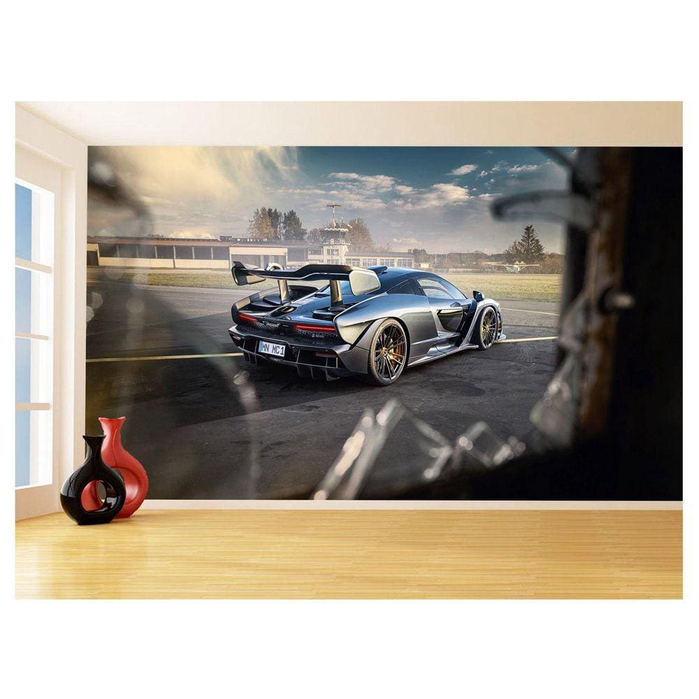 Papel De Parede 3D Carro Mc Laren Pista Super 3,5M Car299