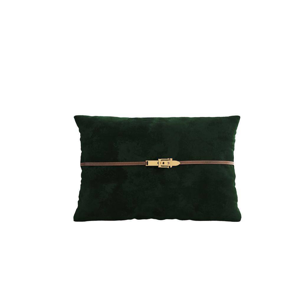 Almofada 55x35cm em Veludo Texas Alves Pereira Verde Musgo