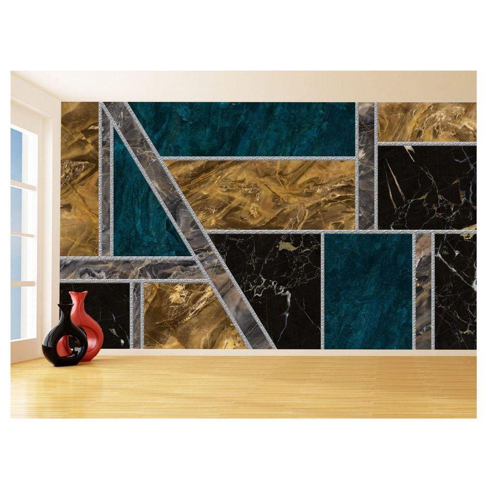 Papel De Parede 3D Estilo Marmore Cores Formas 3,5M Mbr24