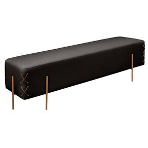 Recamier Banco Eros Luxo Bronze Castellar Móbile Corino Preto Corino Preto