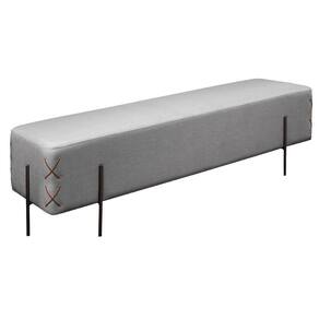Recamier Banco Eros Luxo Preto Castellar Móbile Linho Cinza Linho Cinza