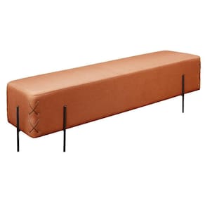 Recamier Banco Eros Luxo Preto Castellar Móbile Linho Terracota Linho Terracota